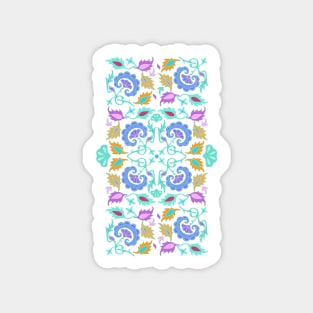 Ethnic Floral Folk Art Damask Pattern Sticker